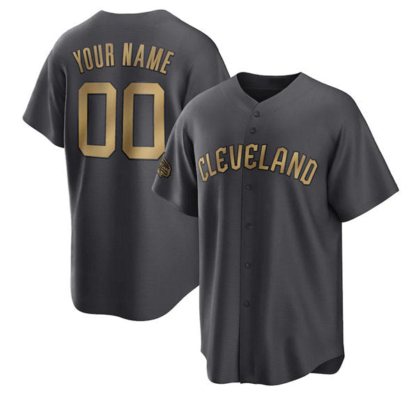 Custom Cleveland Guardians Active Player Charcoal BFRAILEY 2022 All-Star Cool Base Stitched Jersey