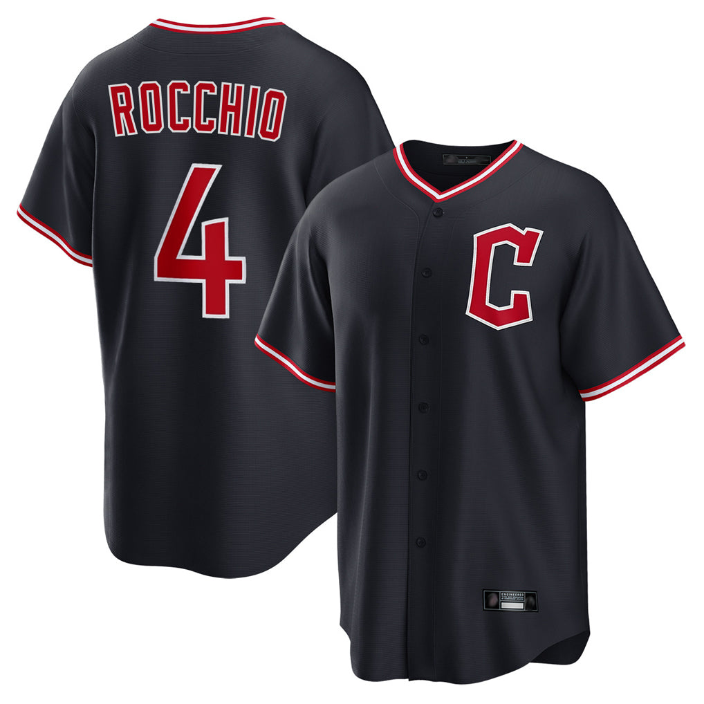 Cleveland Guardians #4 Brayan Rocchio Player Navy BFRAILEY Home Game Stitched Jerseys