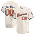 Custom Atlanta Braves Peaches n¡¯ Cream Vapor Premier Limited Jersey ¨C Cream BFRAILEY