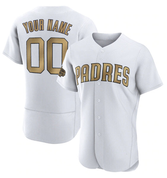 Custom San Diego Padres Active Player White BFRAILEY 2022 All-Star Flex Base Stitched Jersey