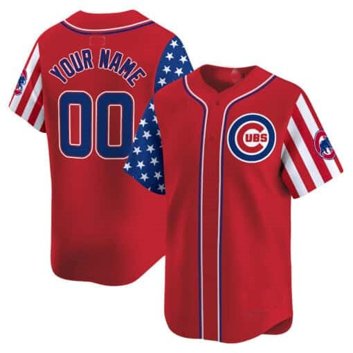 Custom Chicago Cubs 2024 Independence Day Vapor Premier Limited Jersey ¨C Red BFRAILEY