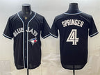 Toronto Blue Jays #4 George Springer 2026 Fashion Replica Black BFRAILEY Out Stitched Jersey