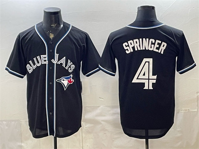 Toronto Blue Jays #4 George Springer 2026 Fashion Replica Black BFRAILEY Out Stitched Jersey