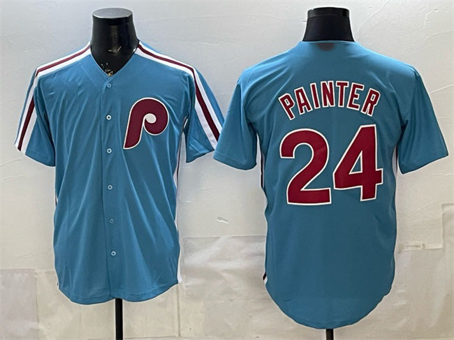 Philadelphia Phillies #24 Andrew Painter Blue BFRAILEY Cool Base Stitched Jersey
