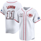 Cincinnati Reds #11 Barry Larkin White BFRAILEY 2025 Speedway Classic Home Limited Stitched Jersey