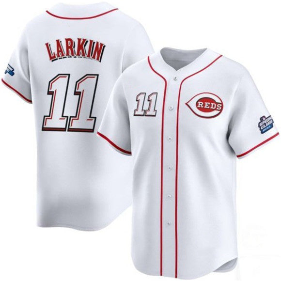 Cincinnati Reds #11 Barry Larkin White BFRAILEY 2025 Speedway Classic Home Limited Stitched Jersey