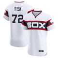 Chicago White Sox #72 Carlton Fisk Player White BFRAILEY T-shirt Limited Elite Home Stitched Jerseys