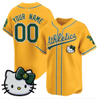 Custom Oakland Athletics Active Player Gold BFRAILEY Hello Kitty Vapor Premier Limited Stitched Jersey