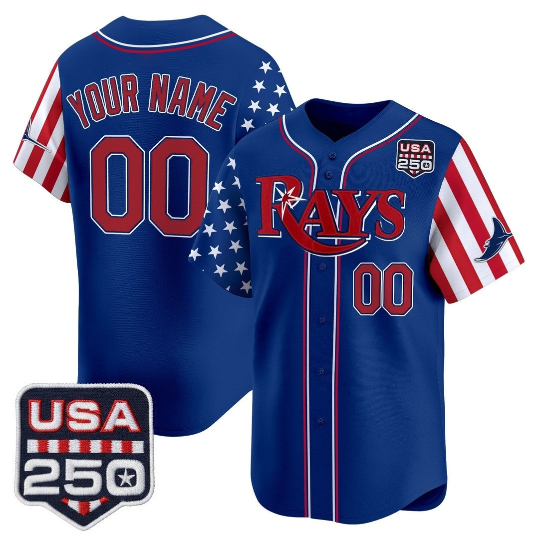 Custom Tampa Bay Rays America 250 Edition Vapor Premier Limited Royal BFRAILEY Stitched Jerseys