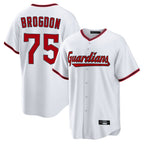 Cleveland Guardians #75 Connor Brogdon Player White BFRAILEY Game Home Stitched Jerseys