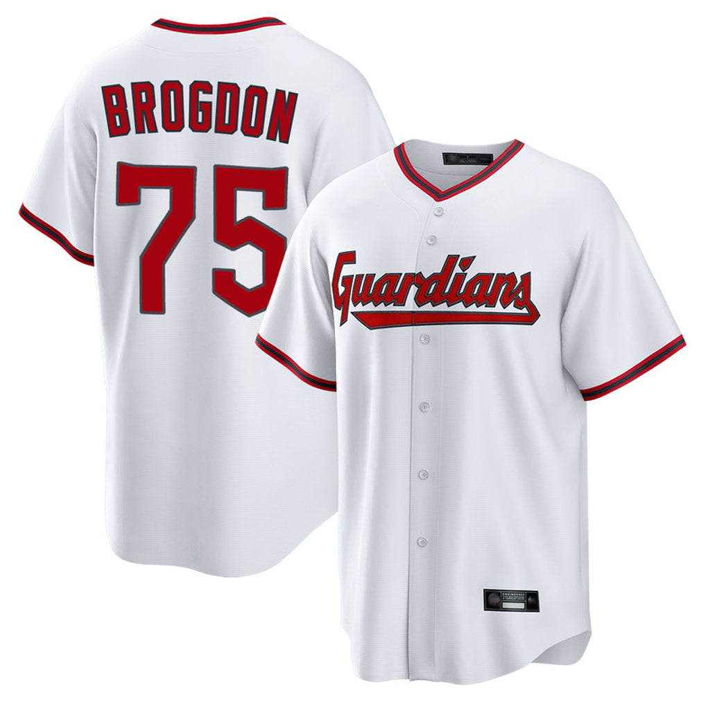Cleveland Guardians #75 Connor Brogdon Player White BFRAILEY Game Home Stitched Jerseys