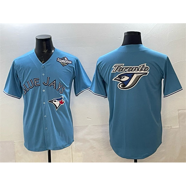 Toronto Blue Jays Team Big Logo Blue BFRAILEY 2025 World Series Home Cool Base Stitched Jersey