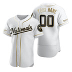 Custom Washington Nationals White BFRAILEY Stitched Flex Base Golden Edition Jersey