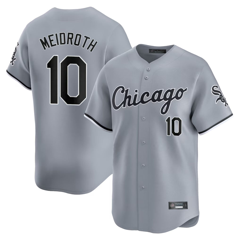 Chicago White Sox #10 Chase Meidroth Player Gray BFRAILEY Road Limited Home Stitched Jerseys