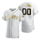 Custom San Francisco Giants White BFRAILEY Stitched Flex Base Golden Edition Jersey