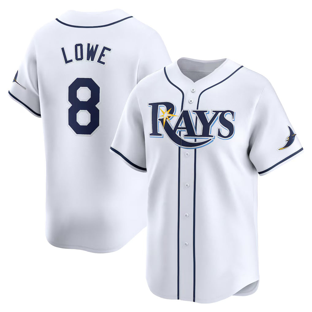 Tampa Bay Rays #8 Brandon Lowe White BFRAILEY Home Limited Player Jersey