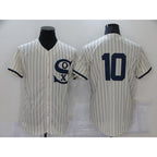 Chicago White Sox #10 Yoan Moncada 2021 Cream BFRAILEY Navy Field of Dreams Flex Base Stitched Jersey