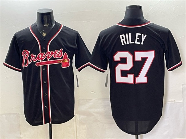 Atlanta Braves #27 Austin Riley 2026 Fashion Replica Black BFRAILEY Out Stitched Jersey