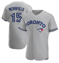 Toronto Blue Jays #15 Whit Merrifield Gray BFRAILEY Road Flex Base Player Jersey