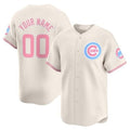 Custom Chicago Cubs Bubblegum Pink Vapor Premier Limited Jersey ¨C Cream BFRAILEY
