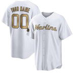 Custom Miami Marlins Active Player White BFRAILEY 2022 All-Star Cool Base Stitched Jersey