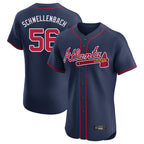 Atlanta Braves #56 Spencer Schwellenbach Player Navy BFRAILEY Limited Elite Home Game Stitched Jerseys