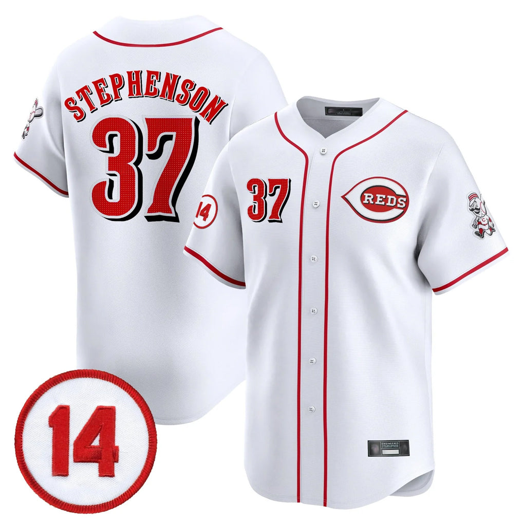 Cincinnati Reds #37 Tyler Stephenson Player White BFRAILEY Vapor Premier Limited Home Stitched Jerseys