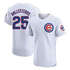 Chicago Cubs #25 Moises Ballesteros Player White BFRAILEY Limited Elite Home Game Stitched Jerseys