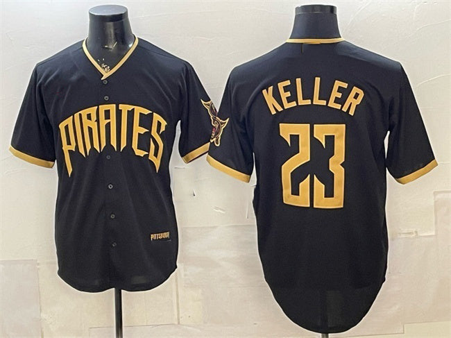 Pittsburgh Pirates #23 Mitch Keller Black BFRAILEY 2026 City Connect Stadium Stitched Jersey