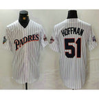 San Diego Padres #51 Trevor Hoffman White BFRAILEY Pinstripe Jersey