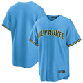 Milwaukee Brewers Blank Player Light Blue BFRAILEY Road Stadium Game Stitched Jerseys