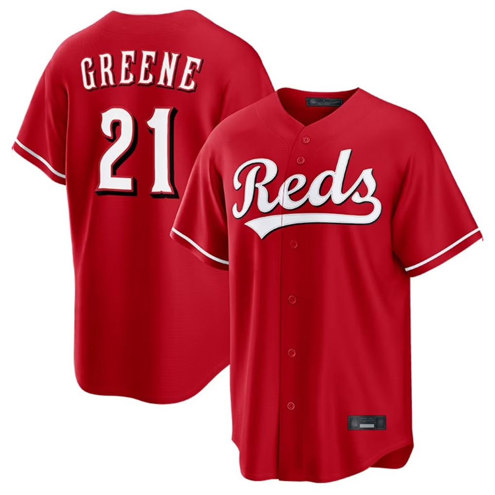 Cincinnati Reds #21 Hunter Greene Player Red BFRAILEY Home Game Stitched Jerseys