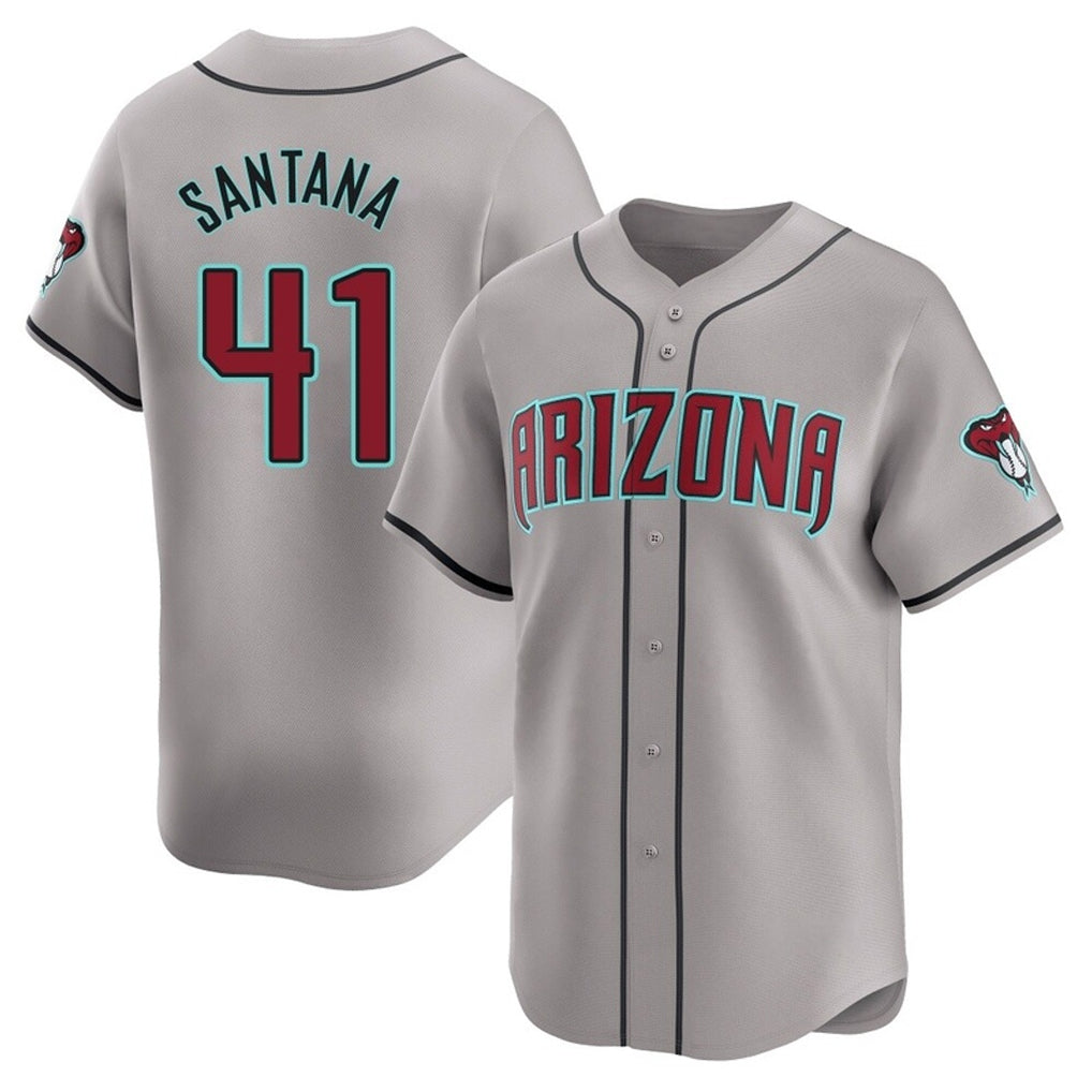 Arizona Diamondbacks #41 Carlos Santana Player Gray BFRAILEY Road Limited Home Game Stitched Jerseys