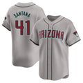 Arizona Diamondbacks #41 Carlos Santana Player Gray BFRAILEY Road Limited Home Game Stitched Jerseys
