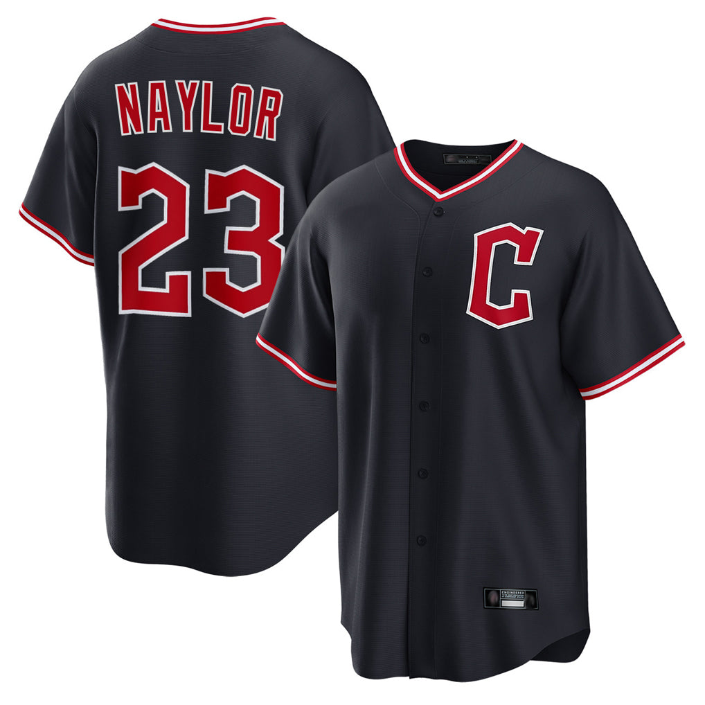 Cleveland Guardians #23 Bo Naylor Player Navy BFRAILEY Home Game Stitched Jerseys