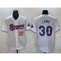 Texas Rangers #30 Nathaniel Lowe Number White BFRAILEY 2024 Gold Collection Limited Cool Base Jerseys