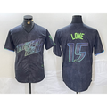 Tampa Bay Rays #15 Josh Lowe Charcoal BFRAILEY 2024 City Connect Limited Stitched Jersey