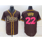 San Diego Padres #22 Juan Soto Brown BFRAILEY NEW 2023 City Connect Cool Base Stitched Jersey