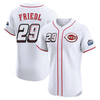 Cincinnati Reds #29 TJ Friedl Player White BFRAILEY Speedway Classic Limited Elite Home Stitched Jerseys