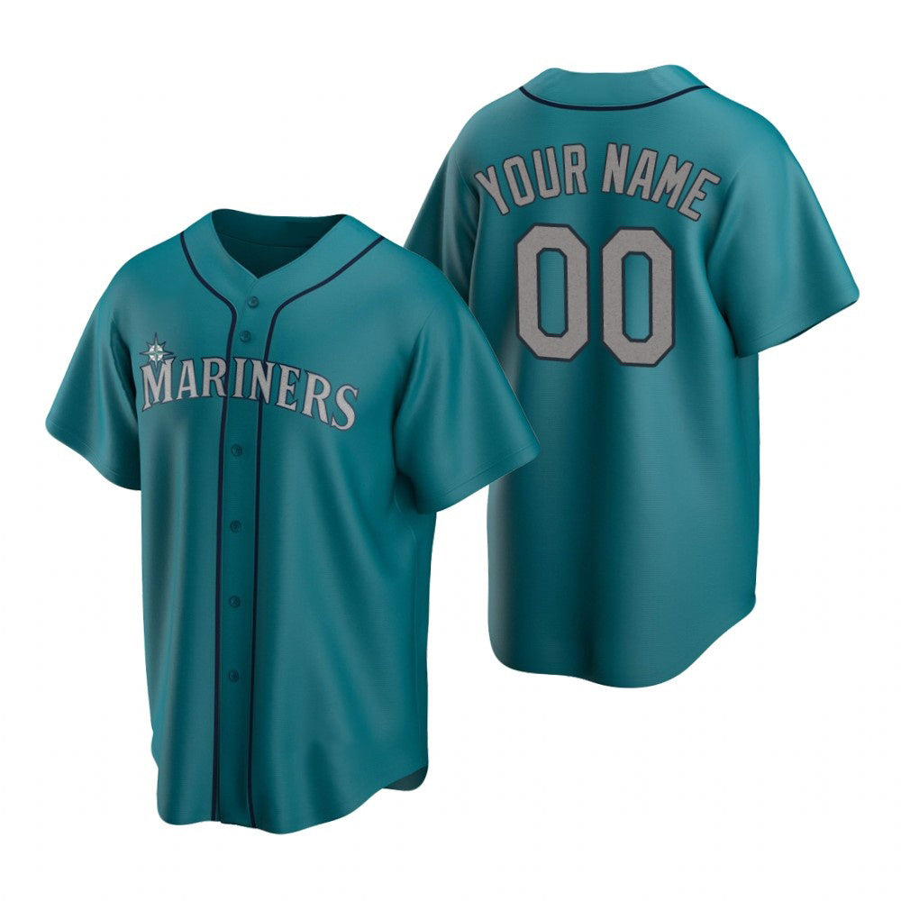 Custom Seattle Mariners Aqua BFRAILEY Stitched Cool Base Jersey
