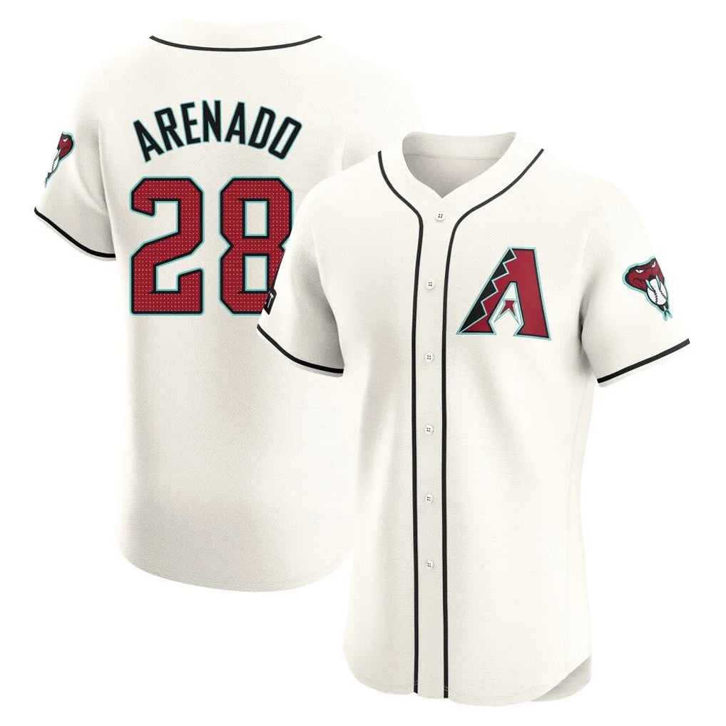 Arizona Diamondbacks #28 Nolan Arenado Player Cream BFRAILEY Limited Elite Home Game Stitched Jerseys