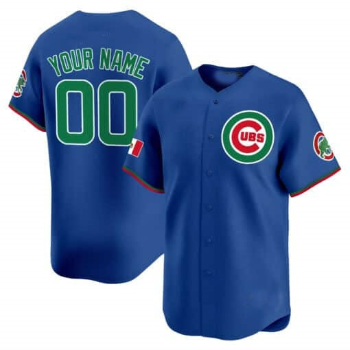 Custom Chicago Cubs Mexico Vapor Premier Limited Jersey V3 ¨C Royal BFRAILEY