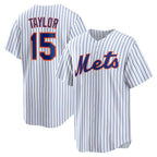 New York Mets #15 Tyrone Taylor White BFRAILEY Home Replica Jersey