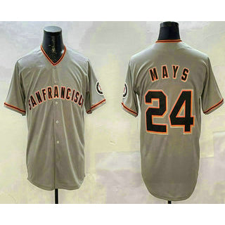 San Francisco Giants #24 Willie Mays Grey BFRAILEY Limited Stitched Jersey