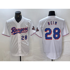 Texas Rangers #28 Jonah Heim Number White BFRAILEY 2023 World Series Champions Cool Base Jerseys