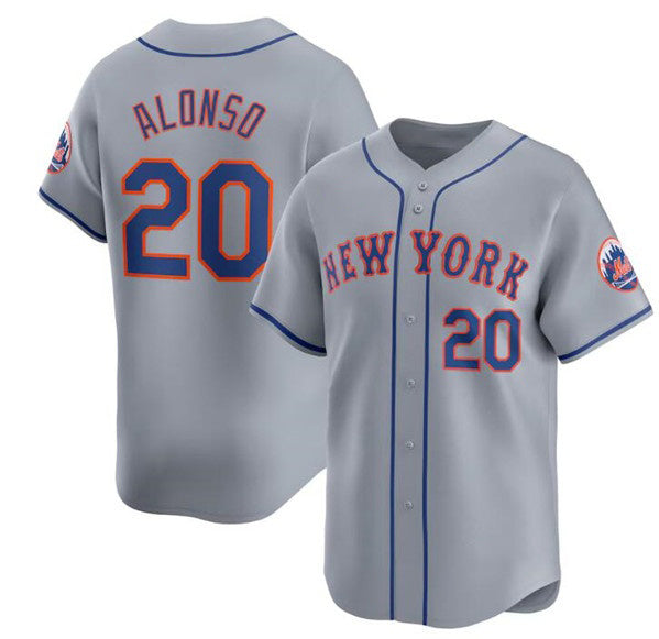 New York Mets #20 Pete Alonso 2024 Gray BFRAILEY Away Limited Stitched Jersey