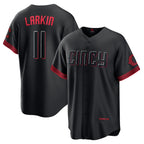Cincinnati Reds #11 Barry Larkin Black BFRAILEY City Connect Replica Player Jersey