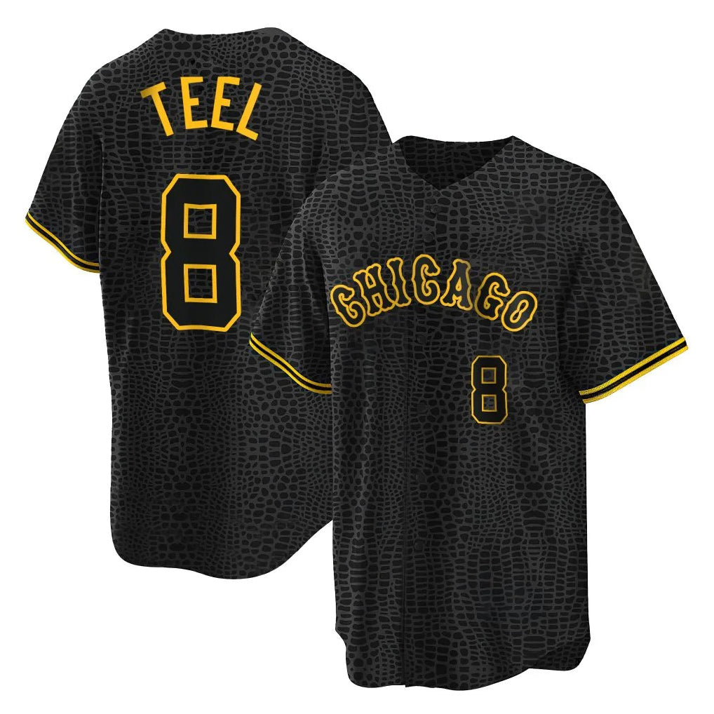 Chicago White Sox #8 Kyle Teel Player Black BFRAILEY Snake Skin City Home Game Stitched Jerseys