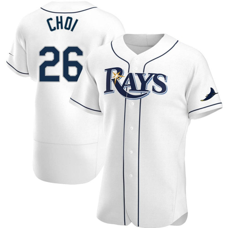 Tampa Bay Rays #26 Ji-Man Choi White BFRAILEY Home Jersey