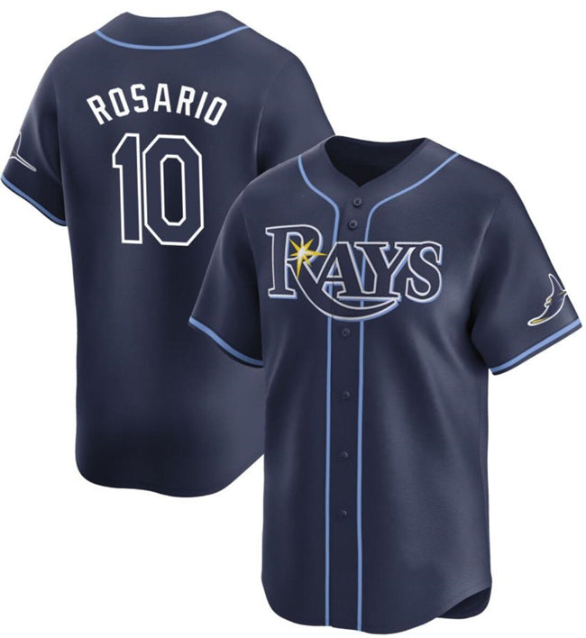 Tampa Bay Rays #10 Amed Rosario Navy BFRAILEY Away Limited Stitched Jersey
